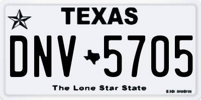 TX license plate DNV5705