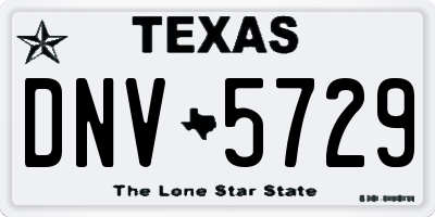 TX license plate DNV5729