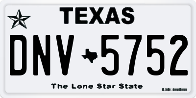 TX license plate DNV5752