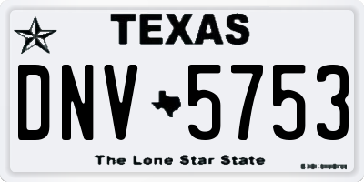 TX license plate DNV5753