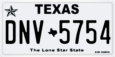 TX license plate DNV5754