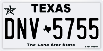 TX license plate DNV5755