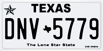 TX license plate DNV5779