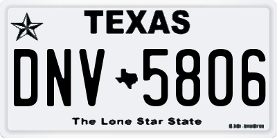 TX license plate DNV5806