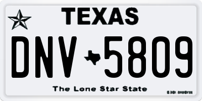 TX license plate DNV5809