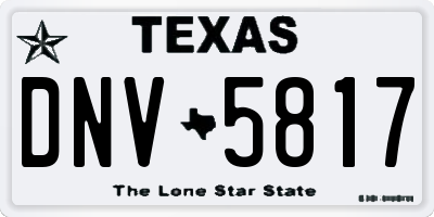 TX license plate DNV5817