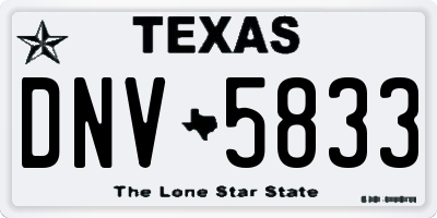 TX license plate DNV5833