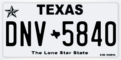 TX license plate DNV5840