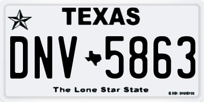 TX license plate DNV5863