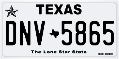 TX license plate DNV5865