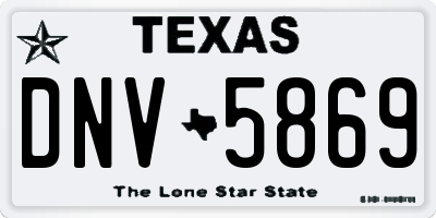 TX license plate DNV5869