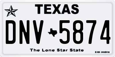 TX license plate DNV5874