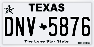 TX license plate DNV5876