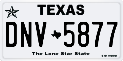 TX license plate DNV5877