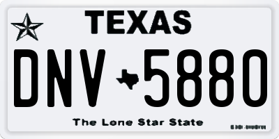 TX license plate DNV5880