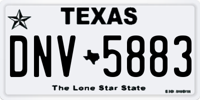 TX license plate DNV5883