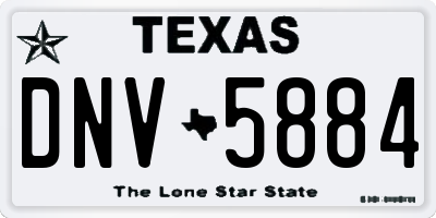 TX license plate DNV5884