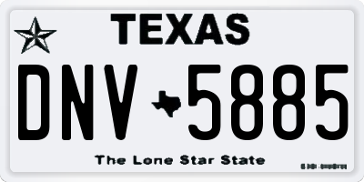 TX license plate DNV5885