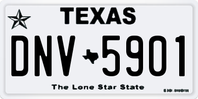 TX license plate DNV5901