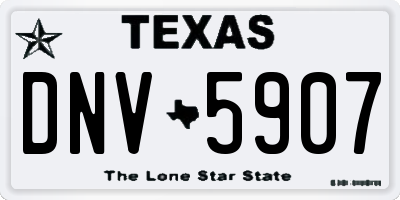 TX license plate DNV5907