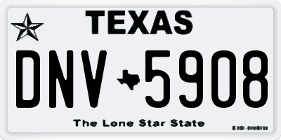 TX license plate DNV5908