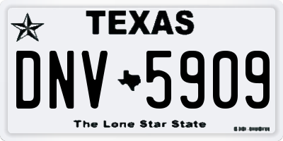 TX license plate DNV5909
