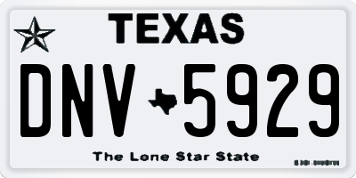 TX license plate DNV5929
