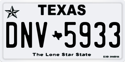 TX license plate DNV5933