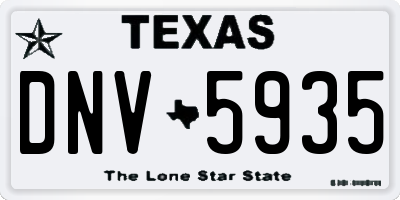 TX license plate DNV5935