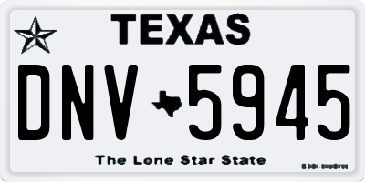 TX license plate DNV5945