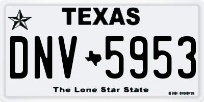 TX license plate DNV5953