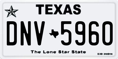 TX license plate DNV5960