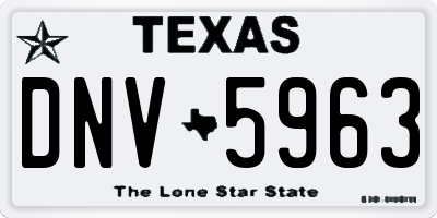 TX license plate DNV5963
