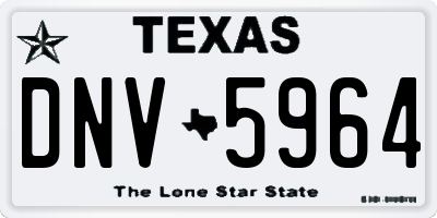 TX license plate DNV5964
