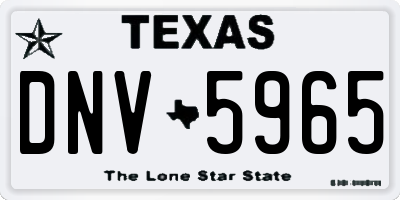 TX license plate DNV5965