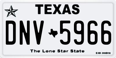 TX license plate DNV5966