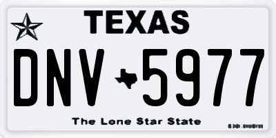 TX license plate DNV5977