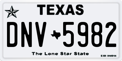 TX license plate DNV5982