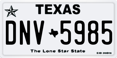TX license plate DNV5985