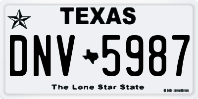TX license plate DNV5987