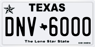 TX license plate DNV6000