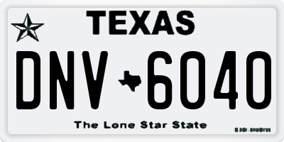 TX license plate DNV6040
