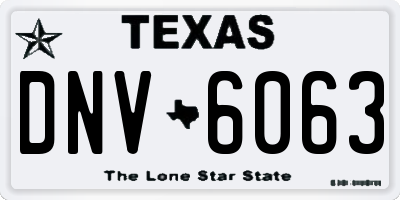 TX license plate DNV6063