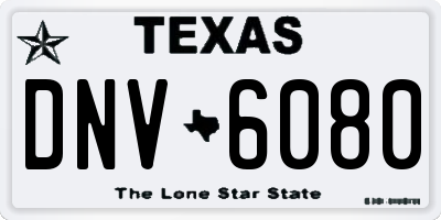 TX license plate DNV6080