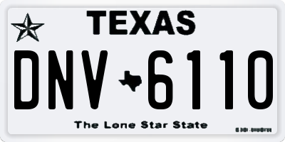 TX license plate DNV6110