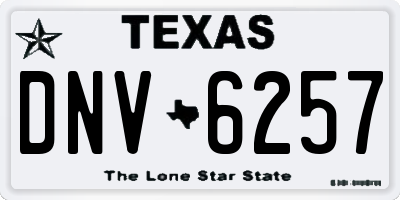 TX license plate DNV6257