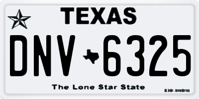 TX license plate DNV6325