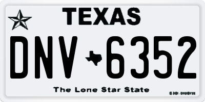TX license plate DNV6352