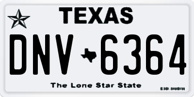 TX license plate DNV6364