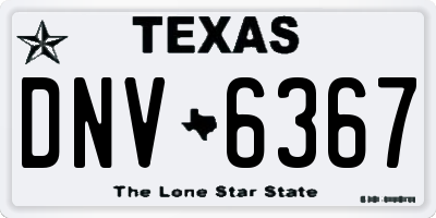 TX license plate DNV6367